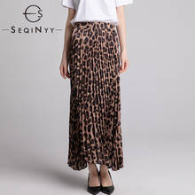 SEQINYY-Falda plisada con estampado de leopardo para mujer, falda elegante con cintura elástica, diseño a la moda, para primavera y verano, 2020 2024 - compra barato