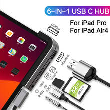 USB C концентратор USB для iPad Pro Air 4 10,9 air4 планшет Вид аксессуаров C USB 3,0 HDMI кард-ридер 3,5 мм адаптер док-станция для USB-C мульти Порты и разъёмы 2024 - купить недорого