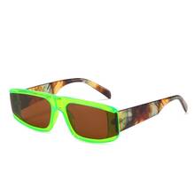 Солнцезащитные очки в стиле ретро для мужчин и женщин, небольшие прямоугольные декоративные солнечные очки конфетных цветов, в стиле хип-хоп, для улицы 2024 - купить недорого