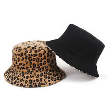 Winter Reversible Bucket Hat Women leopard print 2020 Fashion Faux fur Woman Bucket hats Hip Hop fisherman hat bob chapeau femme 2024 - buy cheap