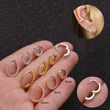 New Zircon Ear Buttons Cartilage Earrings For Women Round Ear Nails Fashion Individual Ear Piercing 6-8mm Copper Crystal Jewelry 2024 - buy cheap