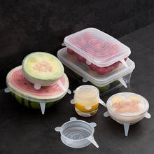 6Pcs Set Silicone Fresh-keeping Lids Stretch Food Fruit Fresh Cover Microwaveable Bowl Pot Wrap Lid 2024 - buy cheap