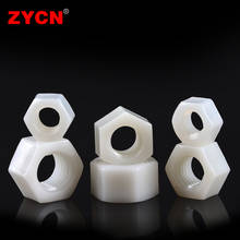 Zycn parafuso de trava métrica, 100 peças, de plástico, hexagonal, para m2, 5, m3, m4, m5, m6, m8, m10, parafuso branco, pa66, isolamento 2024 - compre barato