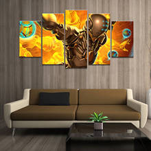 Póster de decoración para el hogar, imágenes artísticas HD, impresiones en lienzo, 5 piezas, Modular, Zenyatta, Overwatch, juego, sala de estar, pintura decorativa enmarcada 2024 - compra barato