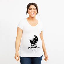 Милая Футболка для беременных с принтом «Загрузка ребенка» забавная футболка с короткими рукавами для беременных больших размеров модные повседневные футболки для беременных 2024 - купить недорого