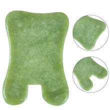 Gua Sha-Rodillo verde 2 en 1, herramientas de mano con raspador de Jade Natural, masajeador con piedras para cara, cuello, espalda y Jawline 2024 - compra barato