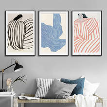 Скандинавские плакаты и принты, абстрактные линии, изогнутая птица, настенная Картина на холсте, галерея, настенные картины для декора гостиной 2024 - купить недорого