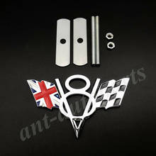 Pegatina de Metal para coche V8, emblema de rejilla delantera con bandera de Reino Unido, Bandera de Reino Unido, Vintage 2024 - compra barato