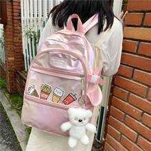 Kawaii Glossy Oxford Waterproof Backpack Women 2021 Cute College Schoolbag for Teenage Girls Big Capacity Travel Mochila SG126 2024 - buy cheap