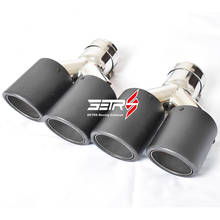 2PCS Universal Dual Matt Curly Carbon Fiber Exhaust Tip Stainless Steel  Muffler Pipe  For E90 2024 - buy cheap