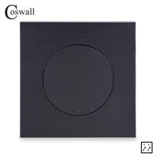 Coswall 1 Gang 3 Way Crossover Cross Conmutador Intermediate On / Off Wall Light Switch Black / Silver Grey Aluminum Metal Panel 2024 - buy cheap