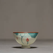 45 мл ручная роспись цветок лотоса чашка керамическая фарфоровая маленькая чайная чашка чайный набор кунг-фу Мастер чашки чайная чаша посуда для напитков чашки искусство 2024 - купить недорого