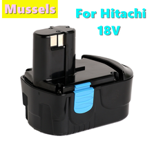 Перезаряжаемая батарея 18 в Ni-MH 12800 мА/ч для Hitachi электроинструмента, шуруповерта, дрели: EB1820 EB1812 EB1830H EB1833X EB18B 322437 2024 - купить недорого