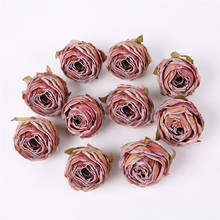 5 pçs artificial seda rosa flores cabeça borda queimada rosa falso flor diy decorações de casamento casa artesanato scrapbook acessórios 2024 - compre barato