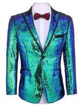 Men's suit Shiny Sequins Suit Jacket Blazer One Button Tuxedo for Party Wedding Banquet Prom Stage costume 2024 - buy cheap