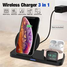 3 in 1 Fast Wireless Charger Dock Station fast Charging Stand For iphone 11 XS MAX X 8 Samsung for AirPods Pro Watch 5/4/3/2/1 2024 - buy cheap