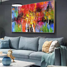 100% Hand Painted Home decoration Modern Abstract Gold oil painting canvas painting home decor wall art picture for Room Deco 2024 - buy cheap