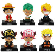 Anime Cartoon Figures Bobble Heads Luffy Zoro Sanji Car Decoration Model Toys 2024 - buy cheap