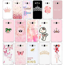 Funda de silicona suave para teléfono Samsung, carcasa de Tpu con diseño de lujo de princesa y corona Rosa 346FG para Samsung j3 j5 j7 2016 2017 j330 j2 j6 Plus 2018 2024 - compra barato