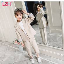 LZH Teens Girls Suit 2021 Autumn Kids Girls Clothes Coat+Trousers 2pcs Outfit Suit Children Clothing Sets 4 5 6 7 8 9 10 11 Year 2024 - купить недорого