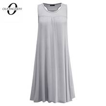 Summer Brief Sleeveless Solid Color Soft Casual One Piece Party Holiday Dress EA219 2024 - buy cheap