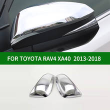 Acessório para autos, cobertura para espelho retrovisor, em prata e cromada, para toyota rav4 xa40 2016-2018 2024 - compre barato