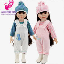 40cm Baby New Born Doll Clothes Rompers 18"  Doll Strap Trousers Doll Accessories Baby Girl New Year Gift 2024 - buy cheap