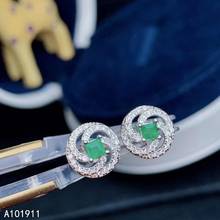 KJJEAXCMY fine jewelry natural Emerald 925 sterling silver women earrings new Ear Studs support test exquisite popular 2024 - buy cheap