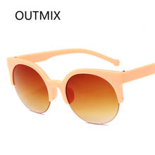 Óculos de sol gatinho retrô, óculos para mulheres de armação redonda uv400 2024 - compre barato