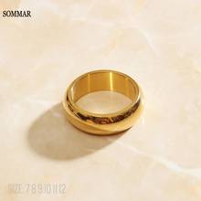 SOMMAR-anillo Circular geométrico para hombre y mujer, sortija de color dorado de alta calidad, tamaño 7 8, accesorio de joyería encantador 2024 - compra barato