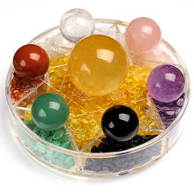 Natural Crystal Ball 7 Chakra Reiki Luky Yoga Healing Crystal Sphere Beads Seven Star Array Base Manual Sculpture Home Decor 2024 - buy cheap