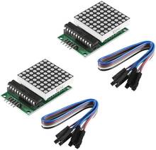 2 pçs max7219 módulo de exibição de matriz de ponto único-chip de controle módulo led kit diy para arduino com linha 5pin 2024 - compre barato