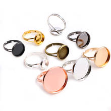 10pcs/lot Adjustable Blank Ring Base Fit Dia 10 12 14 16 18 20 mm Glass Cabochons Cameo Settings Tray Diy Jewelry Making Ring 2024 - buy cheap