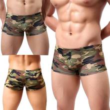 YUFEIDA Men Underwear Boxers Camouflage Low Rise Underpants Mens Underwear Male Boxer Shorts Trunks Penis Pouch Sleepwear 2024 - buy cheap