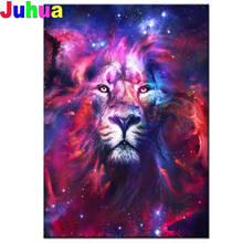 5D Diamond Embroidery Lion Starry Sky Handmade Gift Diamond Painting Animal King Needlework Full Round Dril Home Decor 2024 - buy cheap