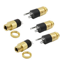 5 pçs 3.5mm fêmea soquete estéreo conector cilíndrico 3.5 áudio vídeo fone de ouvido jack banhado a ouro PJ-392 pj392 2024 - compre barato