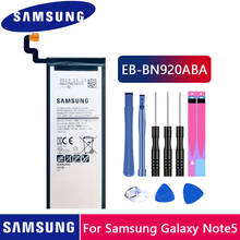 100% Оригинальный samsung Батарея EB-BN920ABE для samsung Galaxy Note 5 N9200 N920T N920F Note5 SM-N920 N9208 3000 мАч телефон Батарея 2024 - купить недорого