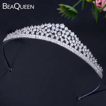 BeaQueen Sparkling Full Cubic Zirconia Crystal Queen Tiaras Crown Big Bridal Hairbands Headpiece Wedding Hair Accessories H007 2024 - buy cheap