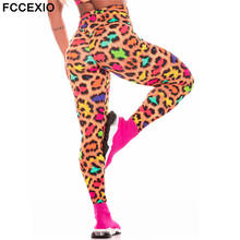 FCCEXIO Leopard Grain Color  Women Leggings Fitness Fashion Sexy Slim Tight Leggins Sporting Legins High Waist Workout Pants 2024 - buy cheap