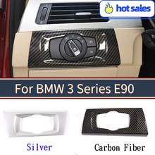 ABS Chrome Carbon Fiber For BMW 3 Series E90 2005-2012 Car Headlight Switch Frame Trim Left Hand Drive Interior Accessories 2024 - buy cheap