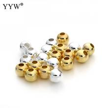 100pcs/lot Plated Loose Spacer Beads Brass Beads 3mm/4mm/6mm Jewelry Findings 3 Colors Metal Beads Ball For Jewelry Making 2024 - buy cheap