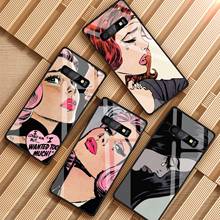 Vintage Pop Art Crying Girl Tempered Glass Phone Case For Samsung Galaxy A6 A6S A8 J6 J8 2018 NOTE 8 9 S8 S9 S10 PLUS 2024 - buy cheap