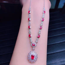 Collares con colgante de gemas de rubí y cristal rojo para mujer, de lujo, Color blanco, dorado y plateado, joyería para fiesta y boda, Bisutería 2024 - compra barato