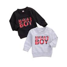 Toddler Tops Baby Boys Long Sleeve Sweatshirts Boy Round Neck Letter Printed Casual Pullover Shirt 2024 - buy cheap