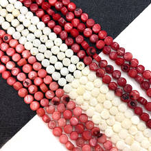 Red Coral Beads, Disc-shaped Natural Bulk Jewelry, Handmade, Necklace and Bracelet DIY Accessories, Length 15 Inches, Size 3x6mm 2024 - buy cheap
