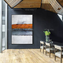 Pintura hecha a mano para sala de estar, lienzo abstracto grande moderno, pintura al óleo de paisaje, imágenes de pared sin marco, 100% 2024 - compra barato