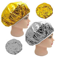 1pc tampão de chuveiro isolamento térmico alumínio folha de prata chapéu elástico cosplay touca de banho elástica para o salão de cabelo feminino banheiro 2024 - compre barato