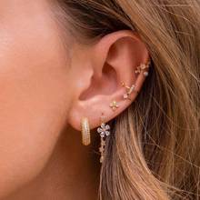 romantic sweet girl jewelry 5A cz flower charm linked long tassel dangle earring 2024 - buy cheap