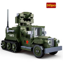 Military series World War Russian Gus half track armored vehicle soldier weapon DIY Model Building Blocks Toys Gifts 2024 - buy cheap