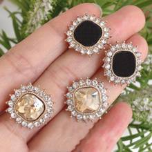 Korean Style Earrings Fashion 2021 New Trendy Net Red Temperament Simple Retro Square Crystal Women's Earrings Sale Pendientes 2024 - buy cheap